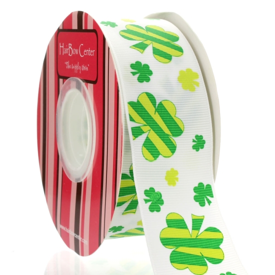 1.5" Lucky Shamrock Grosgrain Ribbon