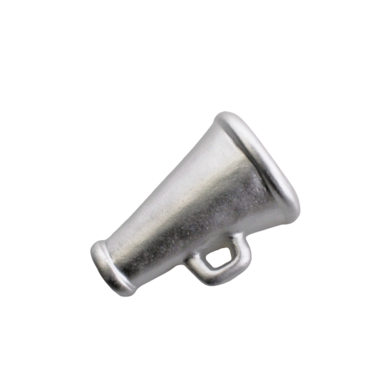 Silver Cheer Megaphone Flatback Craft Embellishment