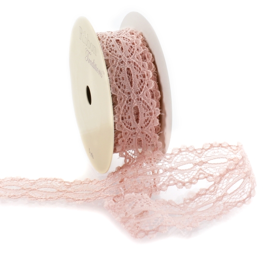 Rose Gold 7/8" Ribbon Hole French Lace Trim