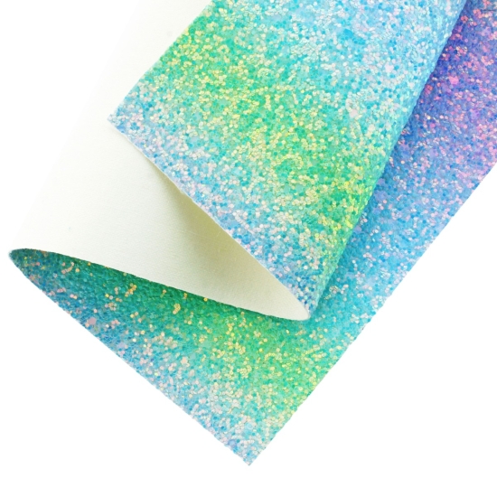 Chunky Glitter Canvas Sheets Ombre Mermaid Stripe