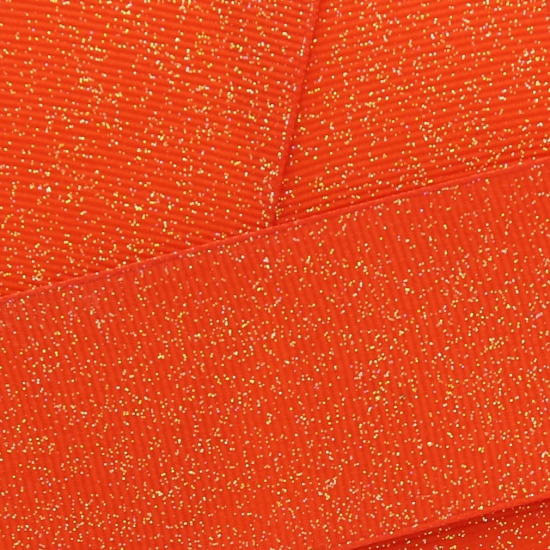 Orange Dazzle Glitter Grosgrain Ribbon 750