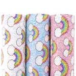 Rainbow Chunky Glitter Canvas Sheet White