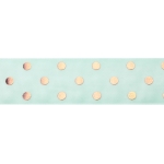 1.5" Mineral Ice/Gold Foil Dots Grosgrain Ribbon