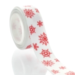 7/8" Red Snowflakes Grosgrain Ribbon