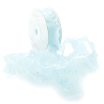 Light Blue Satin Double Ruffle Ribbon