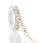 3/8" Gold Glitter Stars Grosgrain Ribbon