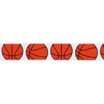 7/8" Basketball Grosgrain Ribbon