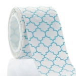 1.5" Light Turquoise Quatrefoil Grosgrain Ribbon