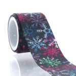 1.5" Watercolor Snowflakes Grosgrain Ribbon