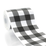 3" Black/White Buffalo Plaid Grosgrain Ribbon