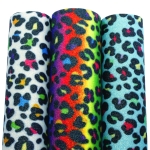 Rainbow Leopard Fine Glitter Canvas Sheet White 