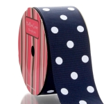 Grey w/ White Dots Grosgrain Ribbon HBC