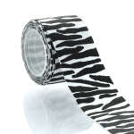 1.5" White/Black Zebra Grosgrain Ribbon