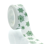 7/8" Winter Green Snowflakes Grosgrain Ribbon