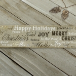 2 1/2" Wired Ribbon Christmas Glimmer Text Natural