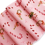 Pink Vintage Candy Canes Bullet Fabric