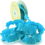 Turquoise Satin Double Ruffle Ribbon