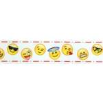 1.5" Social Emoticon Faces Grosgrain Ribbon