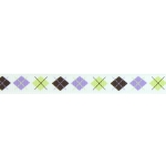 3/8" Lime Argyle Grosgrain Ribbon