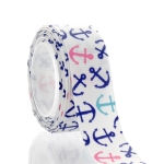 7/8" Pink Blue Nautical Anchors Grosgrain Ribbon