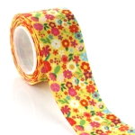 1.5" Yellow Floral Grosgrain Ribbon