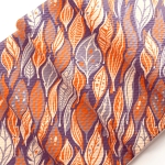 Lavender-Orange Boho Fall Leaves Bullet Fabric