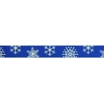 3/8" Royal Snowflake Grosgrain Ribbon