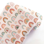 Rustic Sage Multi-Colored Rainbows Bullet Fabric