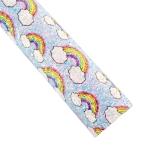 Rainbow Chunky Glitter Canvas Sheet Light Blue