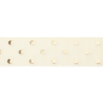 1.5" Ivory/Gold Foil Dots Grosgrain Ribbon