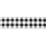 7/8" Black/White Buffalo Plaid Grosgrain Ribbon