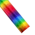 Chunky Glitter High Gloss Jelly Canvas Sheets Bright Rainbow Stripe