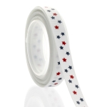 3/8" Red/Navy Star Grosgrain Ribbon