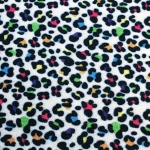 Rainbow Leopard Fine Glitter Canvas Sheet White 