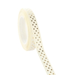 3/8" Ivory/Gold Foil Dots Grosgrain Ribbon