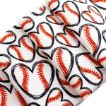 Baseball Hearts Bullet Fabric