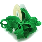 Emerald Satin Double Ruffle Ribbon