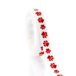 3/8" Red Paw Grosgrain Ribbon