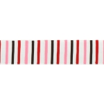 7/8" Pink/Brown Stripes Grosgrain Ribbon