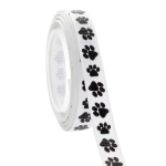 3/8" Black Paw Grosgrain Ribbon