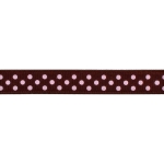 3/8" Cappuccino/Pearl Pink Swiss Dot Grosgrain Ribbon