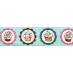 7/8" Scrapbook Cupcakes Grosgrain Ribbon