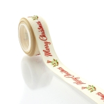 7/8" Merry Christmas Greenery Sprigs Grosgrain Ribbon