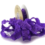 Purple Satin Double Ruffle Ribbon