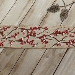 2 1/2" Wired Ribbon Winter Berries Natural