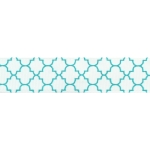 7/8" Light Turquoise Quatrefoil Grosgrain Ribbon