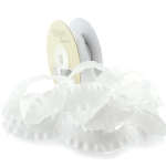 White Satin Double Ruffle Ribbon