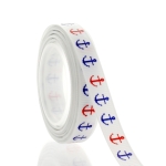 3/8" Red Blue Nautical Anchors Grosgrain Ribbon