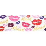 3" Muah Lips Grosgrain Ribbon