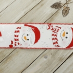 2 1/2" Wired Ribbon Snowman Faces